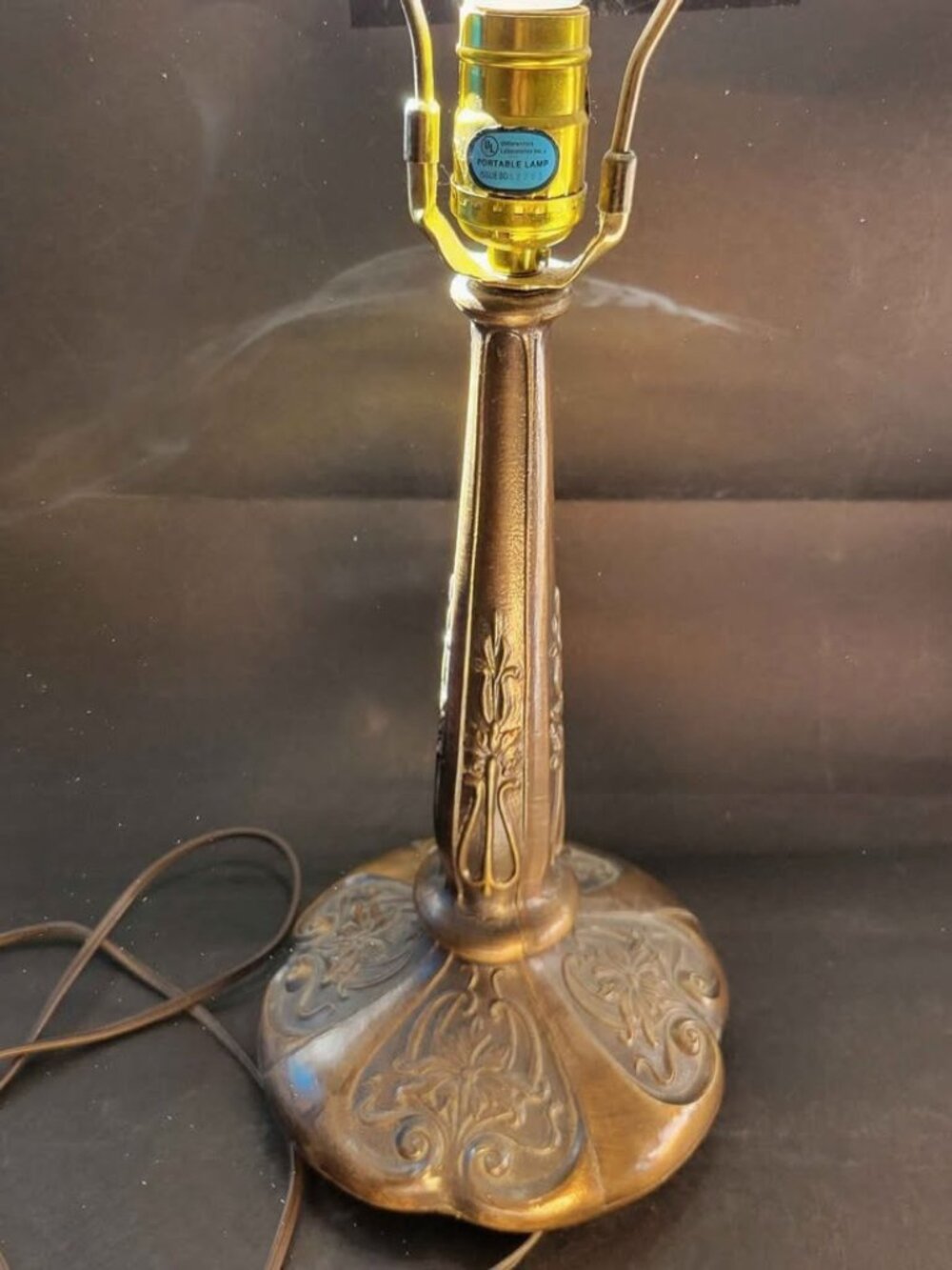 Vintage Ornate Bronze Finish Table Lamp Base